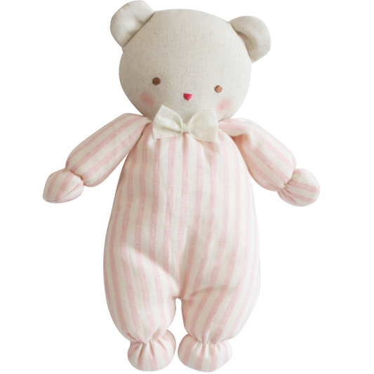Alimrose Baby Ted 25cm Pink Stripe